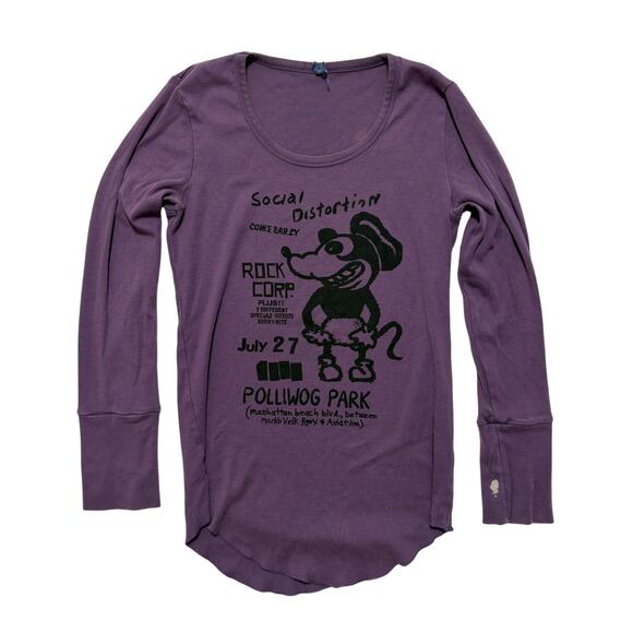 Isabel Marant Etoile Social Distortion Purple Graphic Long Sleeve T-Shirt M - Picture 1 of 3